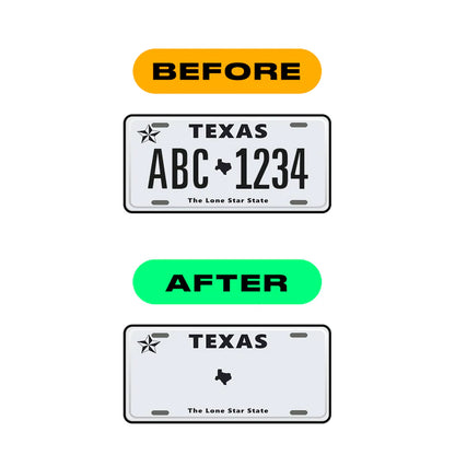 Nanofilm Ecoslick™ for US (Texas) license plates - Symbol "A"