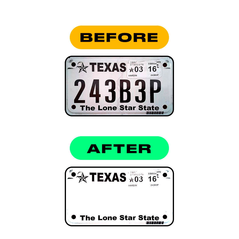 Nanofilm Ecoslick™ for US (Texas) Moto license plates - Symbol "W"