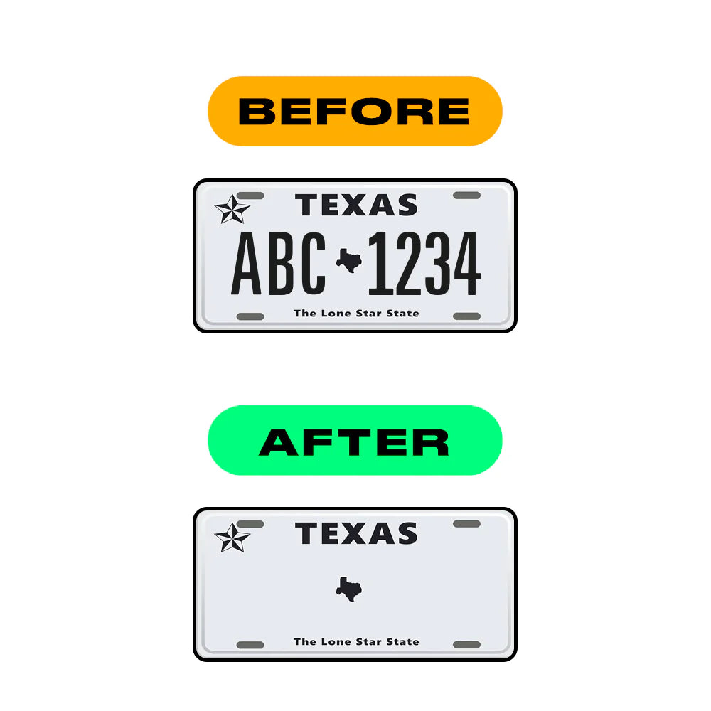 Nanofilm Ecoslick™ for US (Texas) license plates - Symbol "U"