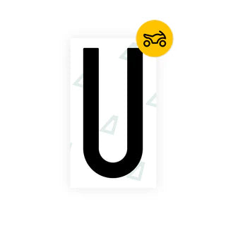 Nanofilm Ecoslick™ for US (South Dakota) Moto license plates - Symbol "U"