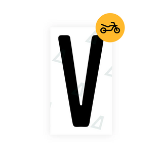 Alite Nanofilm for Switzerland Moto license plates - Symbol "V"