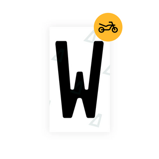 Alite Nanofilm for Cyprus moto license plates - Symbol "W" - Alite