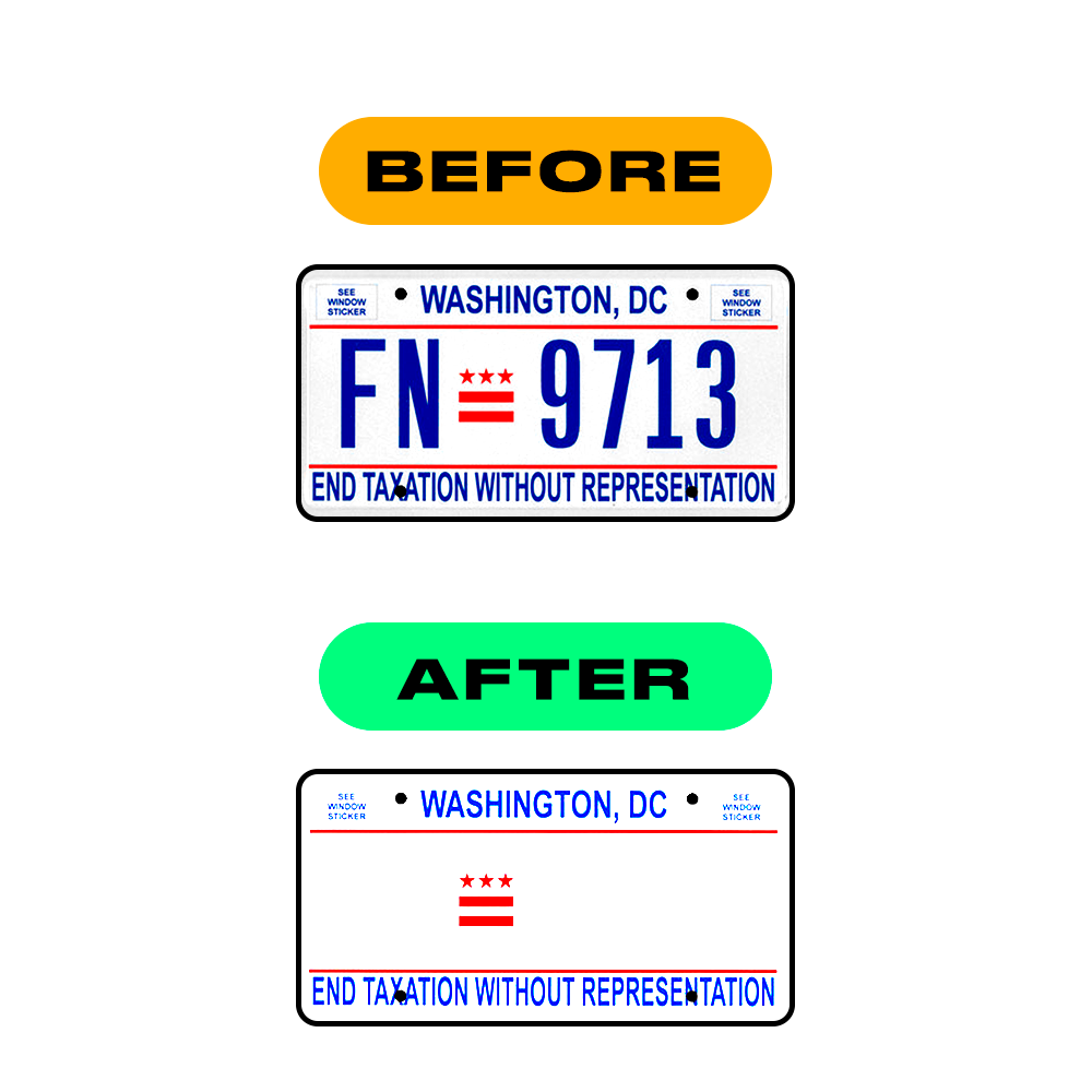 Nanofilm Ecoslick™ for US (Washington D.C.) license plates - Symbol "5"