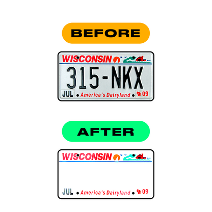 Nanofilm Ecoslick™ for US (Wisconsin) license plates - Symbol "0"