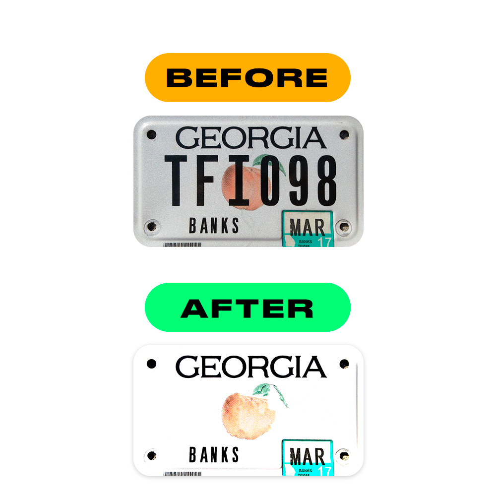 Alite Nanofilm for US (Georgia 2012 - Square) Moto license plates - Symbol "V" - Alite