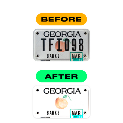 Alite Nanofilm for US (Georgia 2012 - Square) Moto license plates - Symbol "V" - Alite