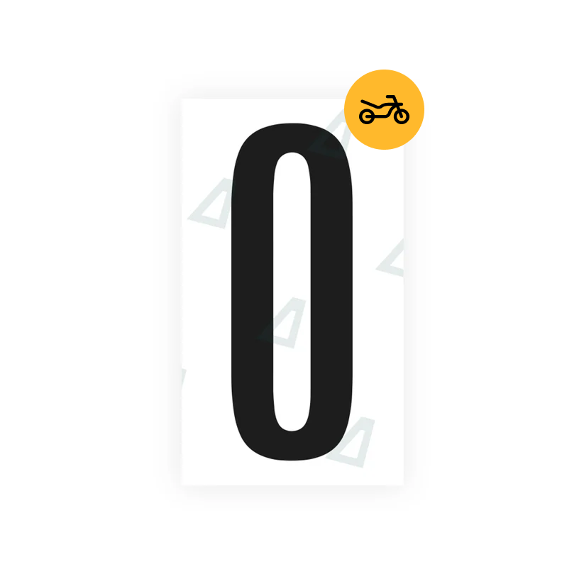 Nanofilm Ecoslick™ for US (Idaho) Moto license plates - Symbol "0"