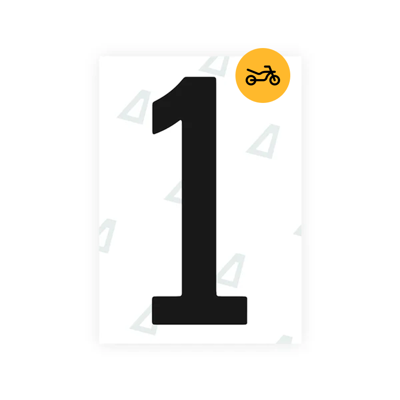 Nanofilm Ecoslick™ for US (Iowa) Moto license plates - Symbol "1"