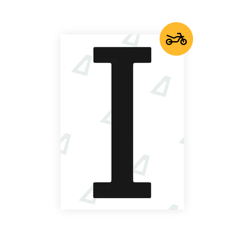 Nanofilm Ecoslick™ for US (Idaho) Moto license plates - Symbol "I"