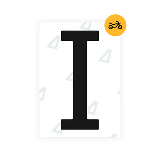 Nanofilm Ecoslick™ for US (Iowa) Moto license plates - Symbol "I"