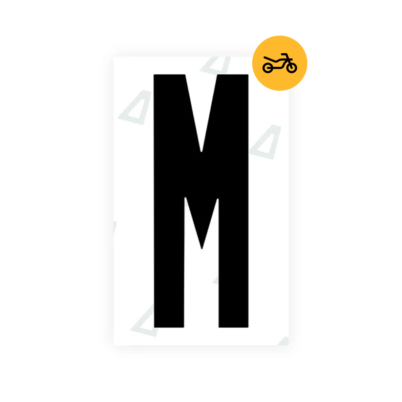 Nanofilm Ecoslick™ for US (Idaho) Moto license plates - Symbol "M"