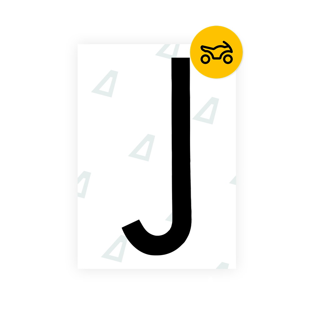 Nanofilm Ecoslick™ for US (New York 2001) Moto license plates - Symbol "J"