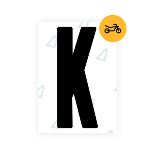 Alite Nanofilm for US (Georgia 2012 - Square) Moto license plates - Symbol "K" - Alite