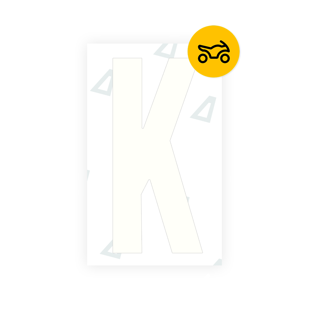 Nanofilm Ecoslick™ for US (Texas) Moto license plates - Symbol "K"