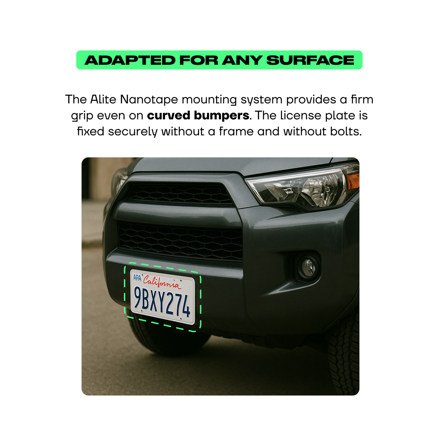 Alite Nanotape™ License Plate Frame for US (1 plate)