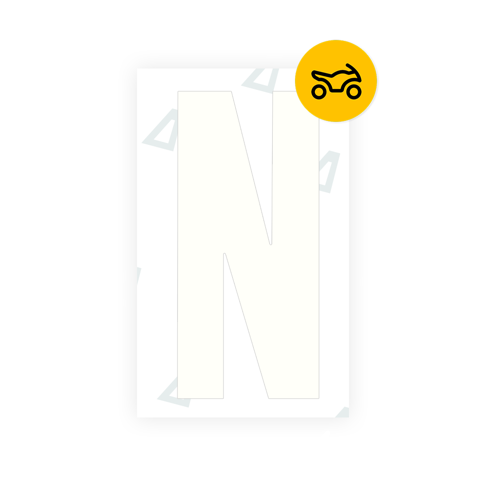 Nanofilm Ecoslick™ for US (Texas) Moto license plates - Symbol "N"