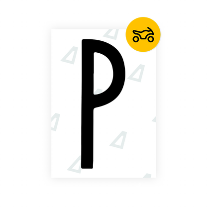 Nanofilm Ecoslick™ for US (New York 2001) Moto license plates - Symbol "P"