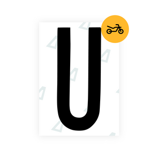 Alite Nanofilm for US (Georgia 2012 - Round) Moto license plates - Symbol "U"