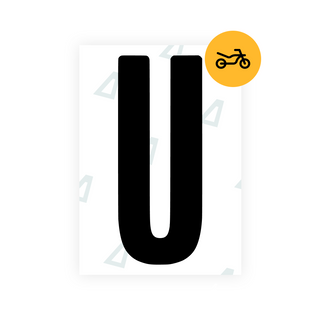 Alite Nanofilm for US (Georgia 2012 - Square) Moto license plates - Symbol "U" - Alite