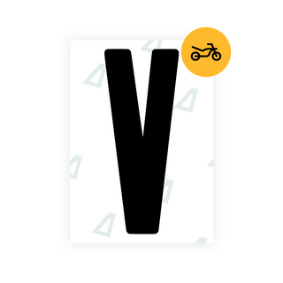 Alite Nanofilm for US (Georgia 2012 - Square) Moto license plates - Symbol "V" - Alite