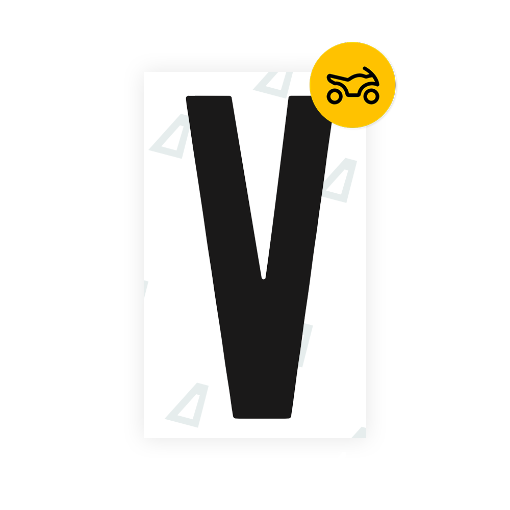 Nanofilm Ecoslick™ for US (Texas) Moto license plates - Symbol "V"