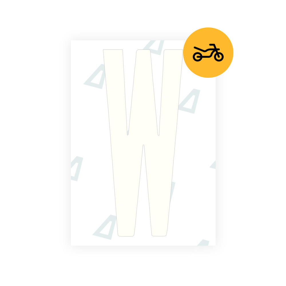 Alite Nanofilm for US (Georgia 2012 - Round) Moto license plates - Symbol "W"