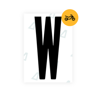 Alite Nanofilm for US (Georgia 2012 - Round) Moto license plates - Symbol "W"