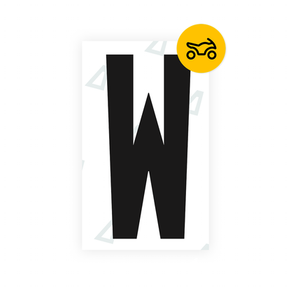 Nanofilm Ecoslick™ for US (Texas) Moto license plates - Symbol "W"