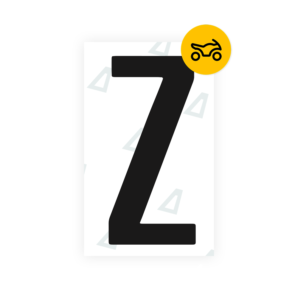 Nanofilm Ecoslick™ for US (Texas) Moto license plates - Symbol "Z"